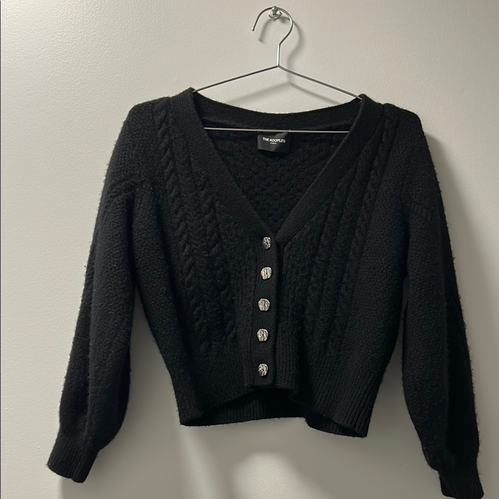 Black Button-Up Women's Sweater